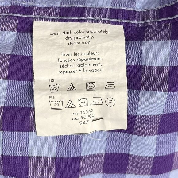 Izod Men Slim Fit Long Sleeve Plaid Button Down T-shirt Size 14-14 1/2 - Picture 4 of 7